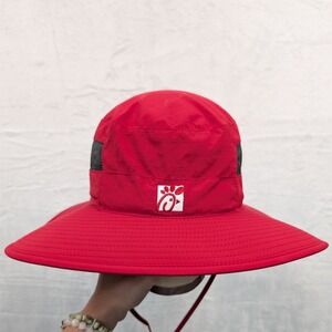 Chick-fil-A Hat Men's OS Red Team Style Oobe Boonie Sun Bucket Mesh Outdoor Work